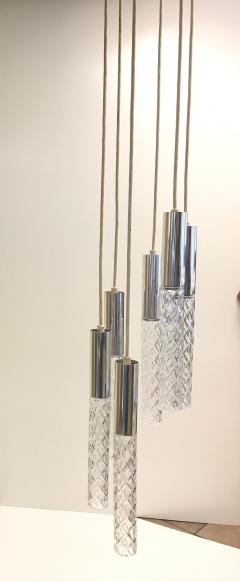 Fontana Arte Glass and Chrome Pendant Style of Fontana Arte - 540322