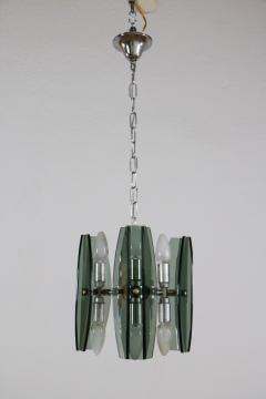 Fontana Arte Italian Mid Century Space Age Chandelier Veca Style by Fontana Arte 1970s - 2815807