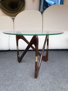 Fontana Arte Italian Mid Century Wood and Brass Coffee Table by Fontana Arte Italy 1950s - 2167130