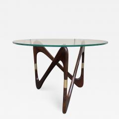 Fontana Arte Italian Mid Century Wood and Brass Coffee Table by Fontana Arte Italy 1950s - 2171122