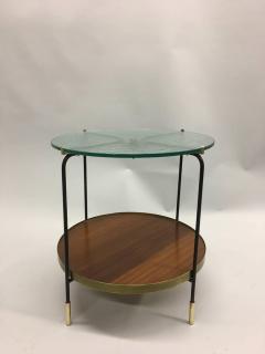 Fontana Arte Italian Midcentury Double Tier Bar Side Coffee Table in Style of Fontana Arte - 1707638