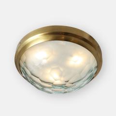 Fontana Arte Large Faceted Glass Flush Mount Ceiling Light in Style of Fontana Arte - 2418064