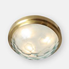 Fontana Arte Large Faceted Glass Flush Mount Ceiling Light in Style of Fontana Arte - 2418065