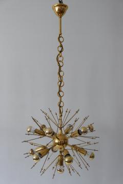 Fontana Arte Mid Century Modern 13 Flamed Sputnik Chandelier or Pendant Lamp Dandelion 1960s - 1837092
