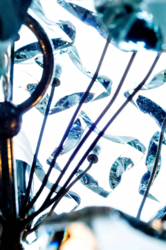 Fontana Arte Midcentury Sputnik Cut Glass Chandelier style of Fontana Arte circa 1960s - 1764726