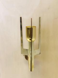 Fontana Arte Pair Italian Mid Century Modern Neoclassical Sconces Max Ingrand Fontana Arte - 3014344