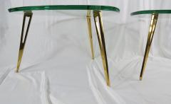 Fontana Arte Pair of Rare Glass and Bronze Side Tables Three Feet Attributed to Fontana Arte - 1907299