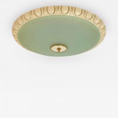 Fontana Arte Rare Ceiling Light with Carved Wood frame by Fontana Arte 1940s - 297469