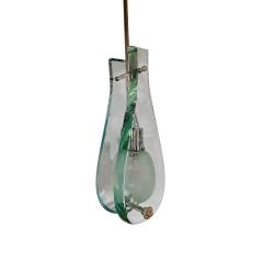 Fontana Arte Set of 3 Fontana Arte Style Lights with Hand Cut Glass Facades 1950s - 2723116