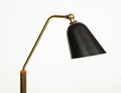 Fontana Arte Tall standing lamp with single black tole shade and glass base - 987974