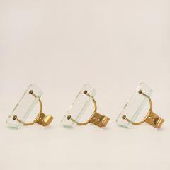 Fontana Arte Three 1950s Brass and Glass Wall Hooks - 597300