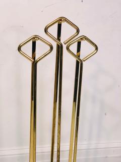 Fontana Arte Two Pairs of Modern Brass And Glass Fire Tools Attributed To Fontana Arte - 809376