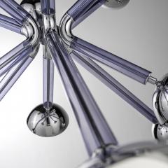 For Cosulich Interiors Italian Modern Purple Blue Glass 12 Light Nickel Sputnik - 4303907