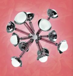 For Cosulich Interiors Italian Modern Purple Blue Glass 12 Light Nickel Sputnik - 4303910