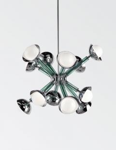 For Cosulich Interiors Italian Modern Purple Blue Glass 12 Light Nickel Sputnik - 4303912