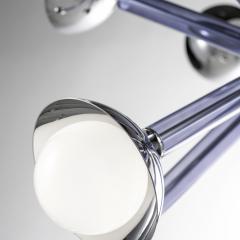 For Cosulich Interiors Modern Italian Purple Blue Glass 8 Light Nickel Sputnik - 4303861