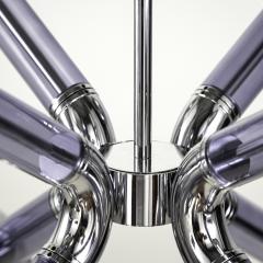 For Cosulich Interiors Modern Italian Purple Blue Glass 8 Light Nickel Sputnik - 4303863