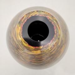 Formia 1980s Modern Ovoid Brown Yellow Red Orange Gold Murano Glass Vase - 2857375