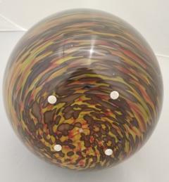 Formia 1980s Modern Ovoid Brown Yellow Red Orange Gold Murano Glass Vase - 2857380