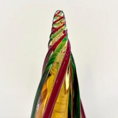 Formia Italian Vintage Red Green Amber Murano Glass Christmas Tree Sculpture - 2899416