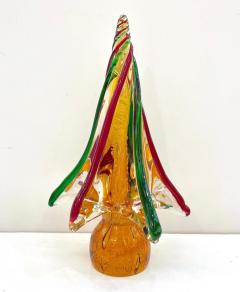 Formia Italian Vintage Red Green Amber Murano Glass Christmas Tree Sculpture - 2899419