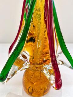 Formia Italian Vintage Red Green Amber Murano Glass Christmas Tree Sculpture - 2899420