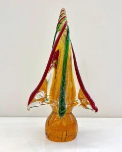 Formia Italian Vintage Red Green Amber Murano Glass Christmas Tree Sculpture - 2899422