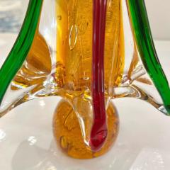 Formia Italian Vintage Red Green Amber Murano Glass Christmas Tree Sculpture - 2899424