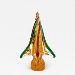 Formia Italian Vintage Red Green Amber Murano Glass Christmas Tree Sculpture - 2902130