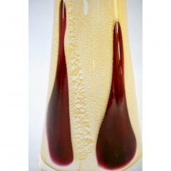 Formia Murano 1980 Italian Ivory Gold Black and Burgundy Red Murano Glass Perfume Bottle - 451004