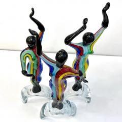 Formia Murano 1980s Italian Colorful Murano Glass Set 3 Ballet Dancers for Cosulich Interiors - 4283462