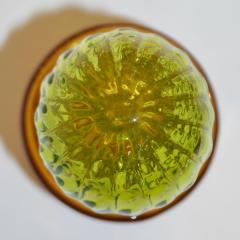 Formia Murano 1990s Vintage Italian Lime Green Murano Art Glass Cactus Plant with Gold Pot - 1221277