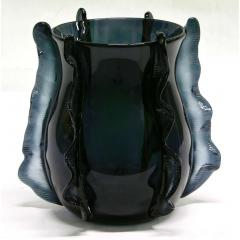 Formia Murano 2009 Rare Italian Pair of Organic Avio Blue Murano Glass Vases by Formia - 960162