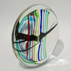 Formia Murano Formia 1970s Italian Yellow Red Blue Crystal Murano Glass Modern Round Sculpture - 1093409