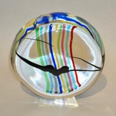 Formia Murano Formia 1970s Italian Yellow Red Blue Crystal Murano Glass Modern Round Sculpture - 1093410