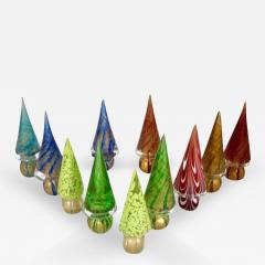 Formia Murano Formia 1980s Italian Vintage Colorful Murano Glass Christmas Tree Sculptures - 456485