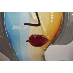 Formia Murano Formia 1980s Modern Italian Colored Murano Glass Woman Head Sculpture - 1016540