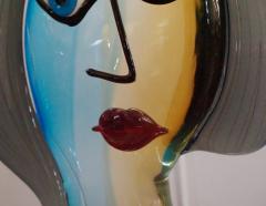 Formia Murano Formia 1980s Modern Italian Colored Murano Glass Woman Head Sculpture - 1016619