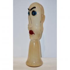 Formia Murano Formia 1980s Modern Italian Comic Ivory Glass Head Sculpture - 760381