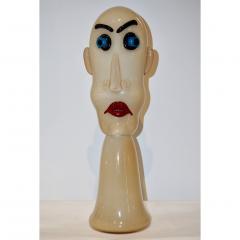 Formia Murano Formia 1980s Modern Italian Comic Ivory Glass Head Sculpture - 760383