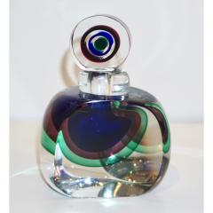 Formia Murano Formia 1990s Modern Italian Organic Blue Green Purple Murano Glass Bottle - 1524197