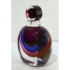 Formia Murano Formia 1990s Modern Italian Organic Purple Cobalt Blue Pink Murano Glass Bottle - 1510343