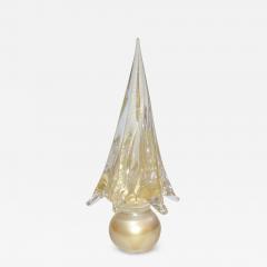 Formia Murano Formia Italian Vintage 24 Karat Gold Dust Murano Glass Christmas Tree Sculpture - 1218601