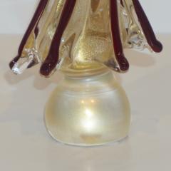 Formia Murano Formia Italian Vintage Wine Red Gold Murano Glass Christmas Tree Sculpture - 2067571