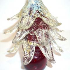 Formia Murano Formia Italian Vintage Wine Red and Gold Murano Glass Christmas Tree Sculpture - 1183927