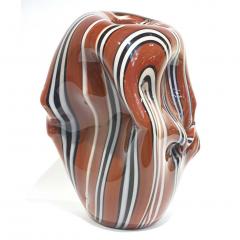 Formia Murano Hilton McConnico by Formia 1990s Italian Brown Black White Murano Art Glass Vase - 633666