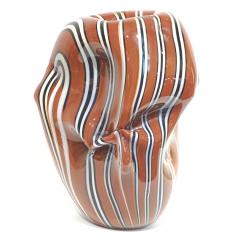 Formia Murano Hilton McConnico by Formia 1990s Italian Brown Black White Murano Art Glass Vase - 633673