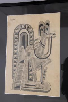 Fortunato Depero Depero Fortunato Painting Title Horse and Stained Glass Archive Certificate - 3676257