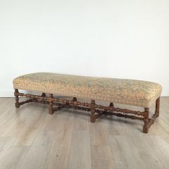 Fortuny Upholstered French Baroque Walnut Bench circa 1900 or earlier - 4117757