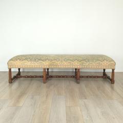 Fortuny Upholstered French Baroque Walnut Bench circa 1900 or earlier - 4117761